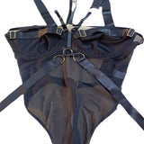 New Mesh Air Permeable Three-Point Strap Sexy Hollow Sex Dress Black Woman
