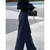 Fongt Broad-Legged Casual Suit Pants Women Summer Thin High-Waisted Small Man With Loose Thin Straight Trousers