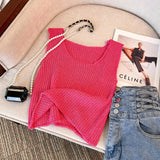 Fongt With Comfortable Barbieins Wearing Knitted Short Sleeveless New Temperament Slings Sweet Spicy Vest