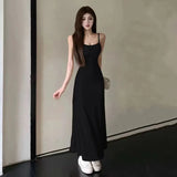 Women Sexy Sleeveless Maxi Dress Spaghetti Strap Backless Slim RobeParty Clubwear-Outfit