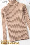 Autumn Winter Long Sleeve Turtleneck Women Sweater Mujer Knitted Thread Pullover Sweater Women Solid Slim Pull Femme
