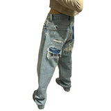 Fongt Blue Low-Rise Straight Tube Trousers Jeans Women's Small 2025 New Spring