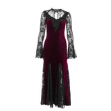 Fongt Summer New Women's Casual Pants Dark Sexy Body-In-Print Lace High-Waisted Flared