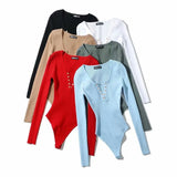 Fongt Style Trend Long-Sleeved V-Neck Buckle-Coat Shirt Bottoming Women's Solid-Colored Clothes Based On