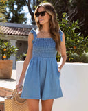 Fongt Years Of New Women's Solid Color Waist Women's Sling Jumpsuit-Outfit
