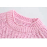 Women's Sweater Autumn Winter Spike Stitch Sewing Sweater Women's O-neck Pullover Fashion Loose