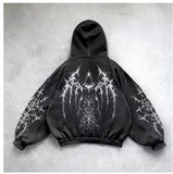 Fongt Retro Water Wash Hoodie Jacket With Handsome Eagle Print Hoodie New Products