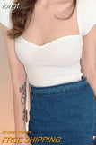 Top White Top Women Short Sleeve Tees Summer Clothes Slim Square Neck T-Shirt Knit Top Sexy Solid Streetwear Y2K Crop