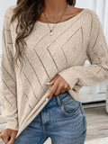 Fongt And Winter New Women's Sweater Loose Hollow Knitted Knitted Round Collar Collar Tsets