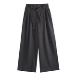 Fongt Autumn New Personalized Loose Version Of Real Wood Buckle Combination Top Suit + Pants Two-Piece Set Female 1816