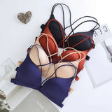 Back Beautify Ladies Front Closure Wire Free Fashion Bra Sexy Padded Lingerie Bralette Gather Push Up Seamless Bra