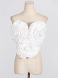 Fongt Wipe Breast 2024 Summer New Fashion Three-Dimensional Flower Splicing Design Advanced Sense Top Female-Outfit