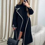 Fongt And Winter 2025 European Women's Double-Sided Hairs Long-Sleeved Knitted Long Coat Loose Wind Coat