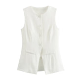Fongt And Summer New High-Rise Thin Sicilian Vest Wearing Loose Shorts Two Sets