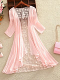 Women Lace Jacket Summer Elegant Half Sleeve Embroidery Floral Thin Lace Coats Ladies White Cardigan
