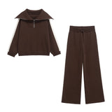 Fongt Homemade New Women's Side Striped With Knitting Knitting Trousers