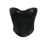 Temptation Nightclub Wind Brazilian Leather Fish Bone Chest Suit Slim Open Back Zipper Inside With A Female Top-Outfit