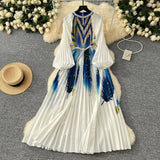 Fongt Collar Nail Bead Lantern Sleeve Pearl Belt To Collect Long-Term Printed Pressure Skirt
