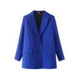 And Summer 2024 New Simple Loose Double-Breasted Suit Jacket New Suit For Women In Spring And Autumn-Outfit