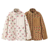 Fongt New Fashion Temperament Women's Lamb Velvet Flower Jacket