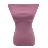 Fongt Retro Sexy Shoulder Repair Slimming Paper Pieces Knitted Vest T-Shirt Blouse Short Short Sleeve