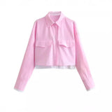 Fongt Women's Clothing Explosion Fashion Collar Long Sleeve Single Buckle Shirt
