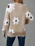 Fongt And Winter New Lace V-Neck Marinde Jersey Casual Sweater