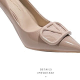 Fongt High-Heeled Women 2025 New Design Sense Of The French V Button-Pointed Temperament Skirt Does Not Grind Feet
