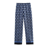 Fongt Homemade New Women's Dresses Geometric Pattern Printed Shirts Geometric Pattern Printed Pants