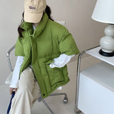 Padded Puffer Vest Half Sleeve Down Winter Jacket Women Short Sleeve Vest Autumn Spring Popular