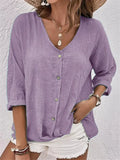 Fongt Spring-Summer Sale Of New Women's Collar Button-Killey Long Sleeves