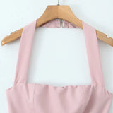 Fongt Homemade New Women's Classic Fashion Seat Seat Hanging Neck Short Dress