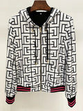 QUALITY Newest 2023 Fashion F/W Designer Jacket Women's Monogram Printed Velvet Hooded Bomber