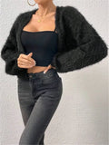 Fongt And Winter New Loose Plush Short Knitted Cardigan Coat