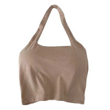 Camisole With Build-in Bras Girls Padded Tank Crop Top Summer Chic Women Soft Stretchy Cami Sleeveless Tees-Outfit