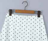 Satin Black Polka Dot Bow Halter Tank Top And MIDI Skirt Set-Outfit