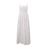 Fongt Summer New Sexy Temperament French Pastoral Wind Slim White Broken Flower Condole