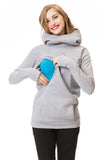 Fongt 2025 New Lactation Wears Pregnant Women With Thick Hooded Long-Sleeved Half-Finger Tat