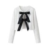 Fongt 2025 New Women's Street Fashion Butterfly Squint Long-Sleeved Top