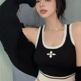 Summer New Pure Windy Cross Sling Small Vest Top High Waist Thin Knitted Hip Skirt