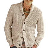 Fongt And Winter New Men's Wear Solid Color Collar Thick Knit Shirt Long-Sleeved Open Shirt Sweater Jacket