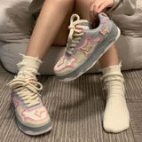 Aesthetic Butterfly Bat Patchwork Sneakers-Outfit