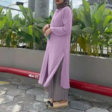 ZANZEA Women Full Sleeved Muslim Blouse Islamic Clothing Fashion Buttons Down Solid Long Blouse Tops Kaftan Casual Solid Blusas 703-1-Outfit