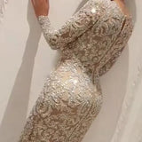 Fongt Spring New Women's Hot Long Sleeves Sexy Long Dress Dress