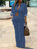 New Women's Fashion And Leisure Printed Long-Sleeved Trousers Suit-Outfit