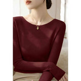 Fongt High-End Sense Collar Gray Knitted Bottoming Women Autumn And Winter Light Luxury Style Inside The