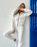 Fongt Autumn And Winter Plus Velvet Long-Sleeved Hooded Long-Sleeved Lady's Trousers Set