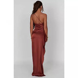 Fongt Fashion Irregular Sleeve Slanted Shoulder High-End Evening Dress