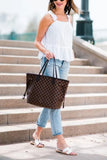 Tote Handbag with Clutch Wallet 703-0-Outfit