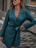 Fongt Autumn And Winter New Tice With Belt Top Loose Candy Color Long Blazer